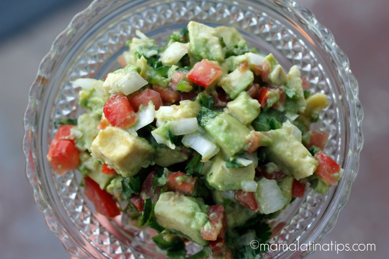 Guacamole in a glass bowl