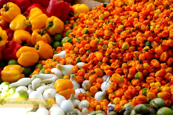 Habanero Chiles in the Market
