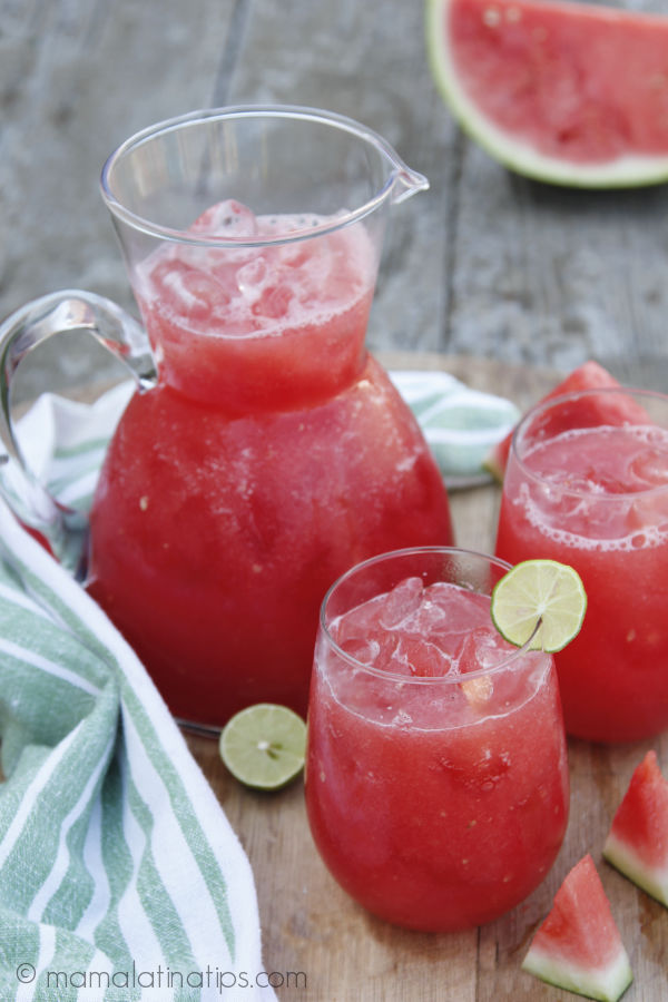Pitcher of Mexican watermelon cooler