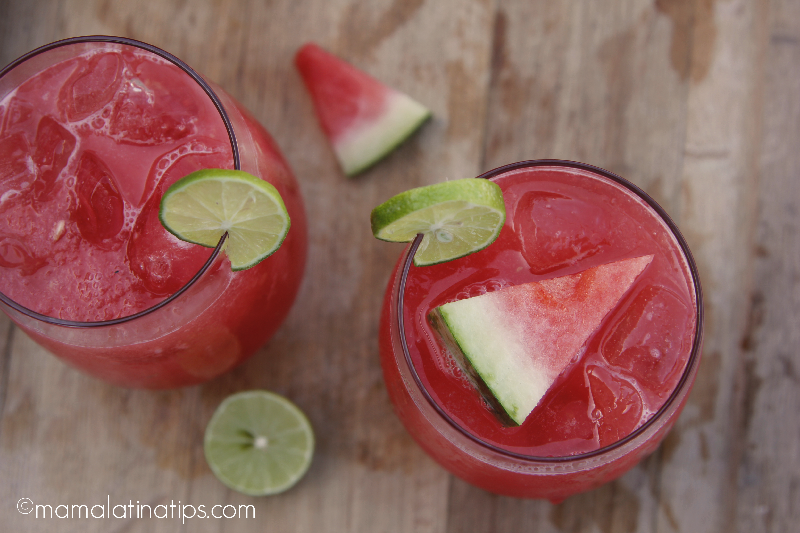 2 glasses of Mexican watermelon cooler