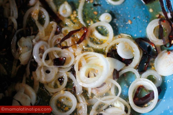 white onion and pasilla chile