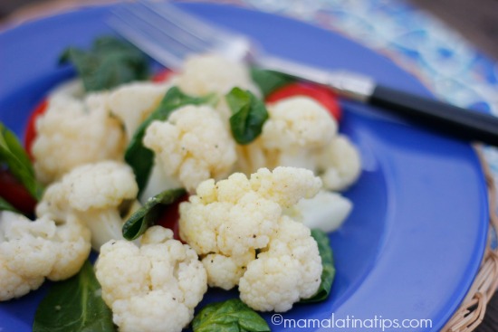 Curried Cauliflower and Spinach Salad