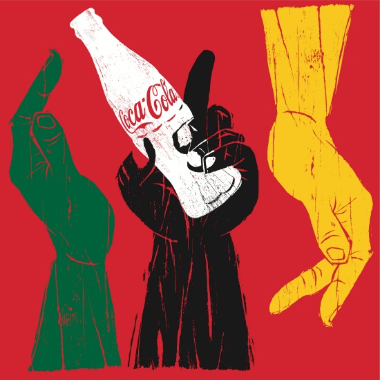 hands Coca-cola