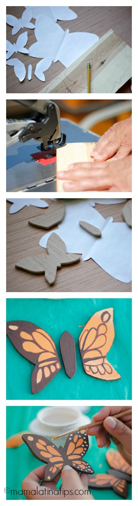 How to make wooden butterflies - mamalatinatips.com