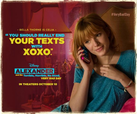 Bella Thorne as Celia in Alexander and the Terrible, Horrible, No Good, Very Bad Day
