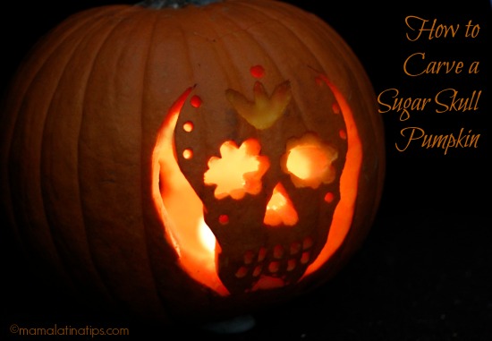 how to carve a sugar skull pumpkin