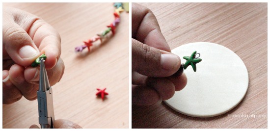 Creating you own christmas ornaments - Attaching beads