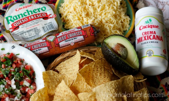 nachos de chorizo a la mexicana ingredientes