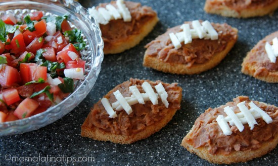 bacon, bean, chipotle and cheese crostini