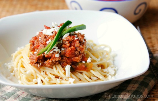 Barilla chipotle spaghetti with beef and cotija cheese