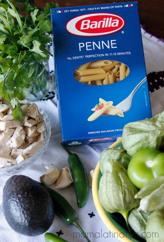 Penne pasta with salsa verde - ingredients by mamalatinatips.com
