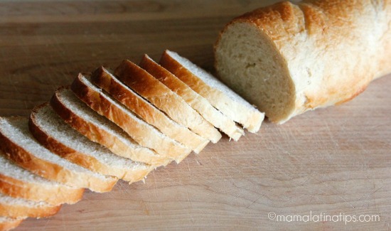 French bread sliced by mamalatinatips.com