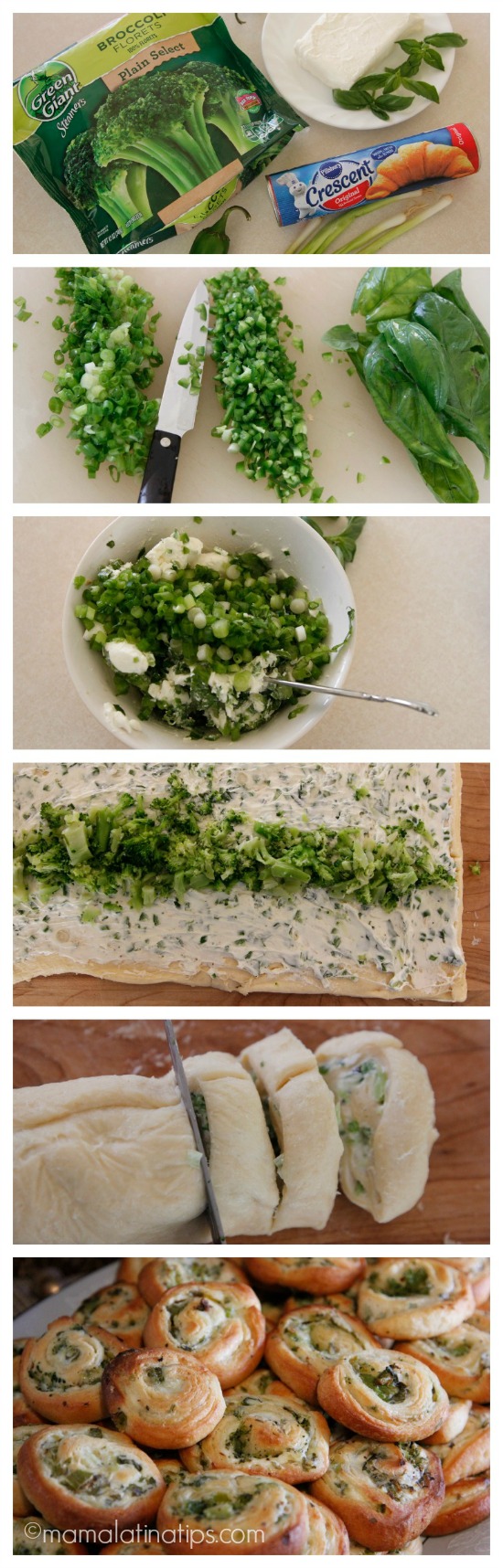 Cream Cheese, Broccoli and Jalapeño Pinwheels