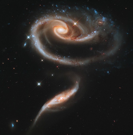 A rose made of galaxies taken by Hubble Telescope 