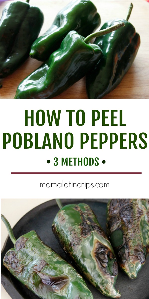 How to peel poblano peppers - 3 methods  #mexicanfood #poblanopeppers #pasilla peppers