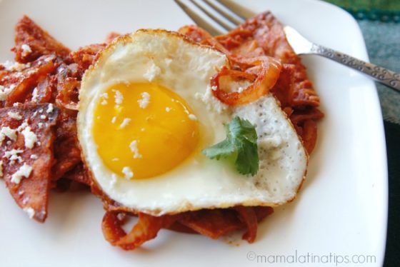 Chilaquiles and Eggs with Guajillo Sauce