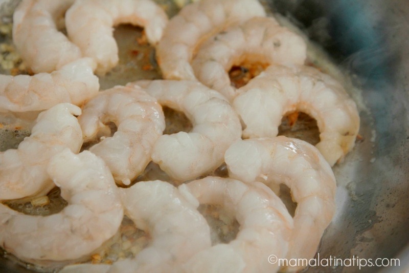 Cooking shrimp in butter by mamalatinatips.com