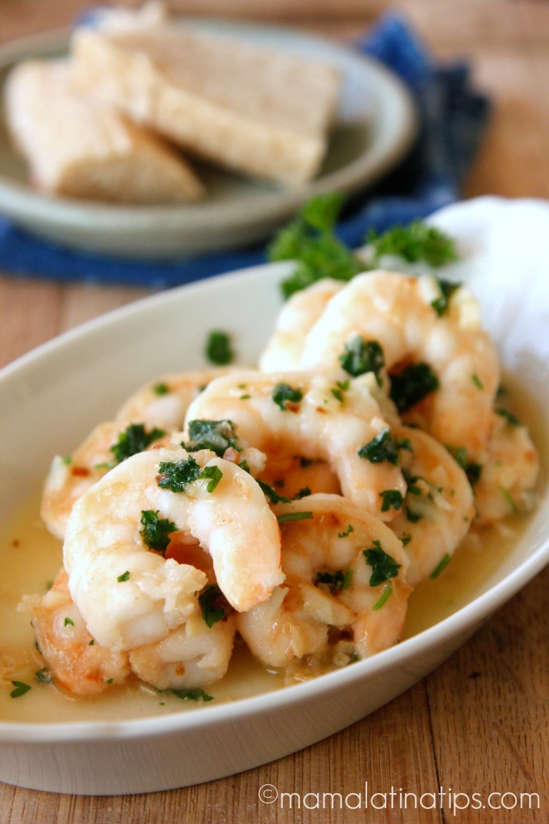 Garlic Butter Shrimp with parsley by mamalatinatips.com