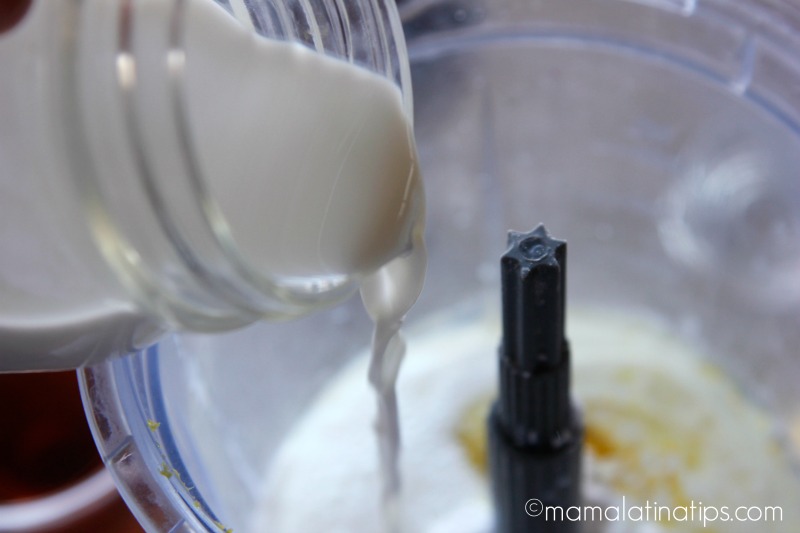 Adding Milk to Lemon Pancake batter 
