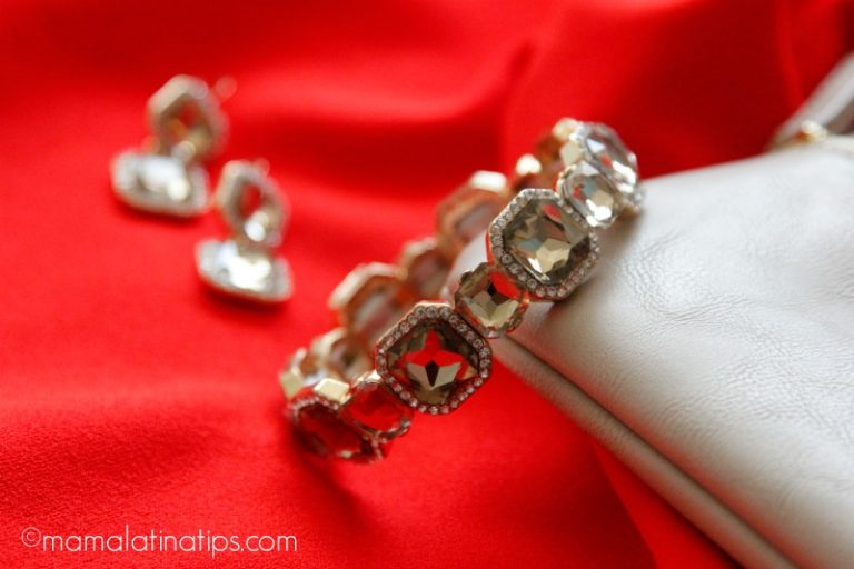 golden bracelet and earrings
