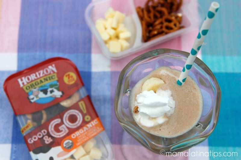 Banana-Peanut Butter Chocolate Milk along new Horizon Organic® Good & Go Snacks.