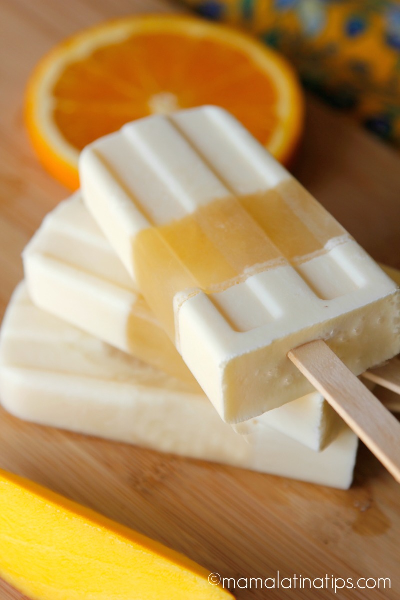 Orange-Tangerine-Mango-Cream Ice Pops by mamalatinatips