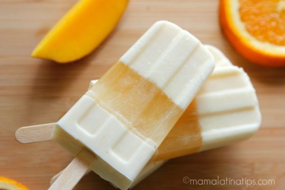 Orange-Tangerine-Mango-Cream Ice Pops