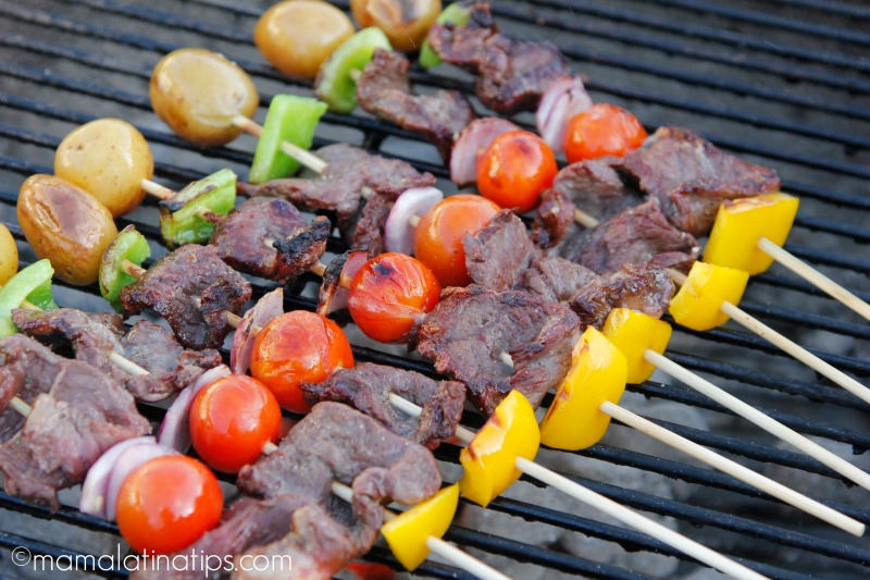 Angus Beef Kabobs on the grill