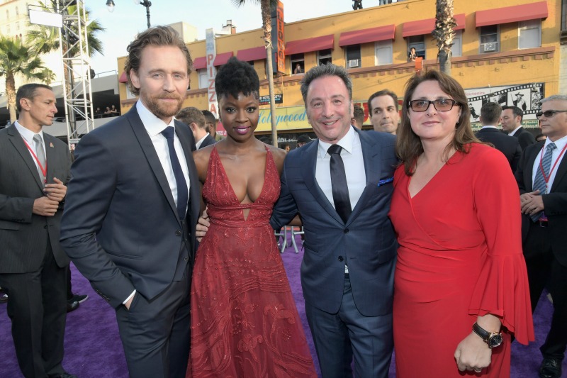 Tom Hiddleston, Danai Gurira, Louis D'Esposito and Victoria Alonso