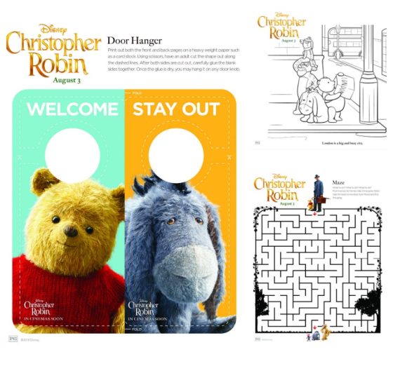 Dibujos Imprimibles de Winnie the Pooh y Christopher Robin – Gratis