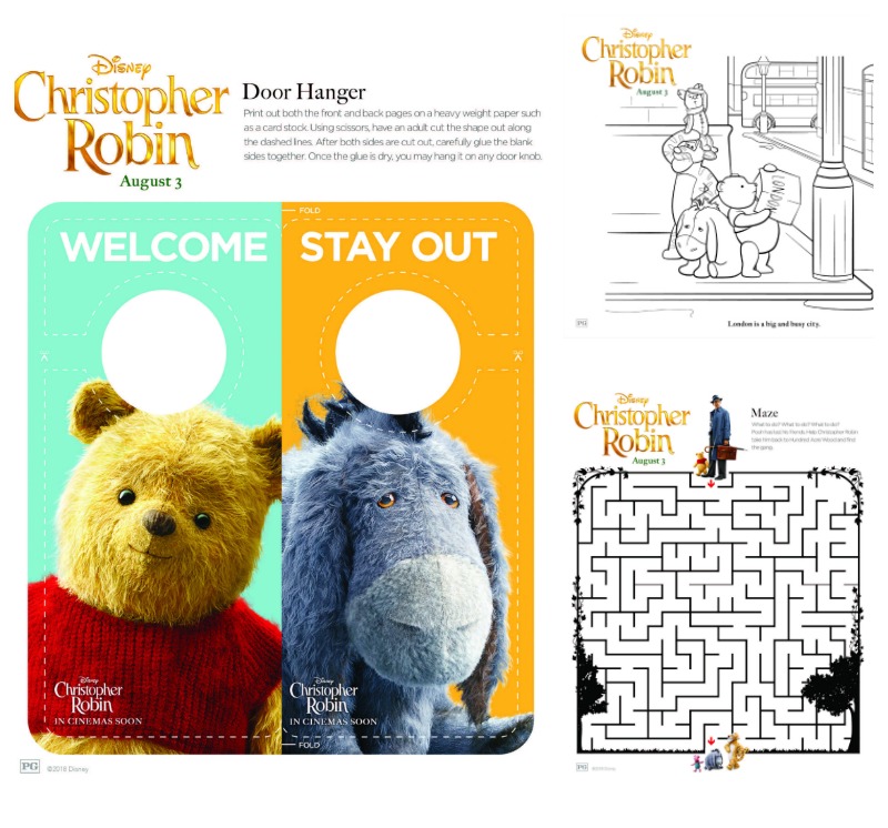 Winnie the Pooh and Christopher Robin Printables