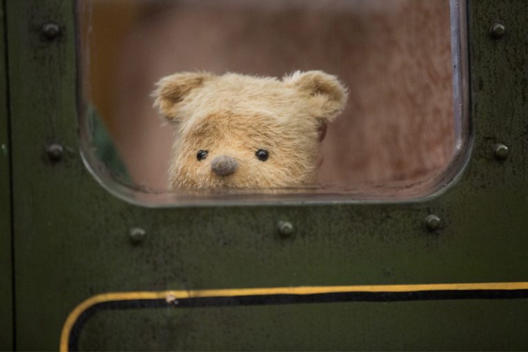 Winnie the Pooh in a train