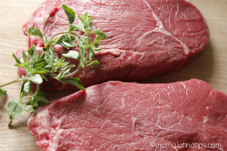 Pan Fried Sirloin Steak With Poblano Peppers and Corn • Mama Latina Tips