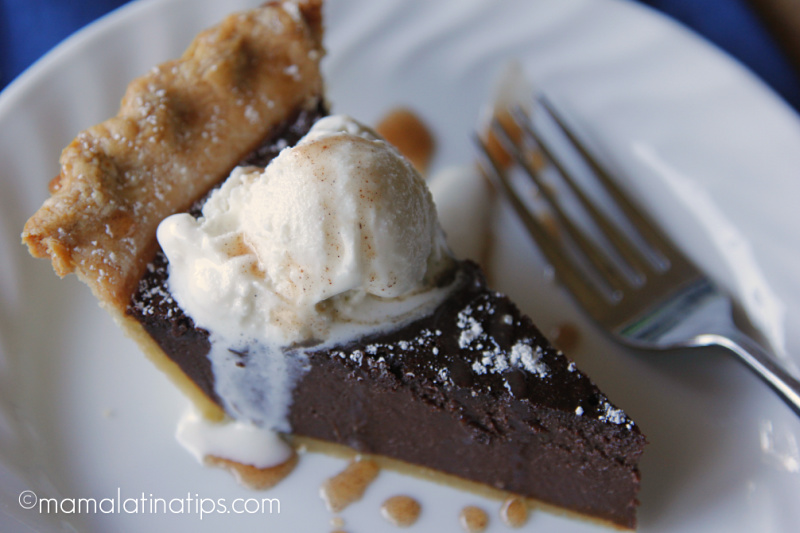 Slice of Mexican chocolate pie a la mode