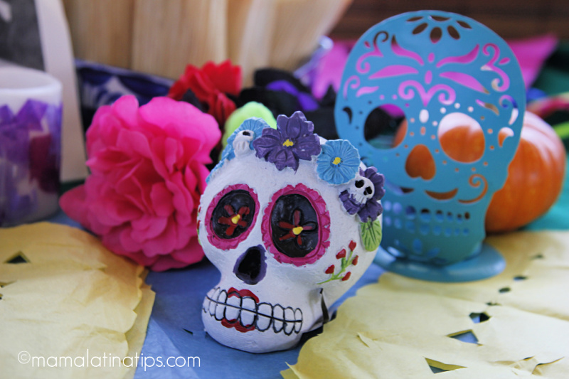 Sugar skulls and flowers