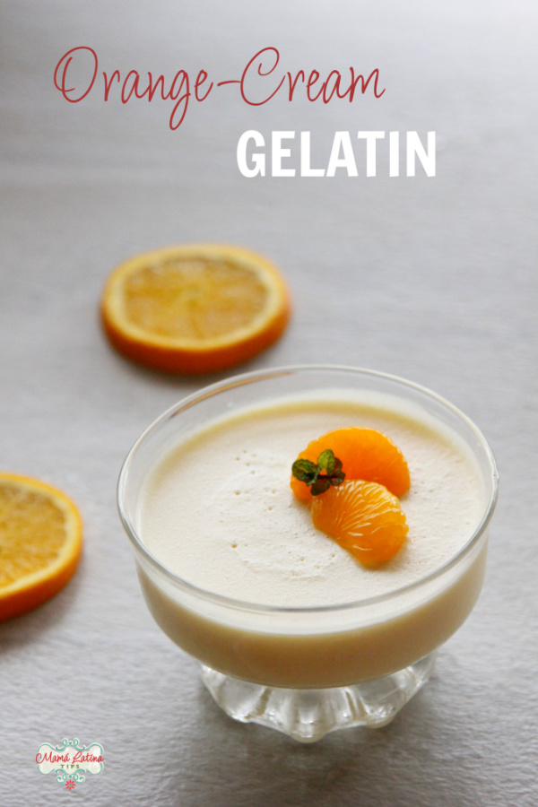 Orange cream gelatin with mandarin oranges on top