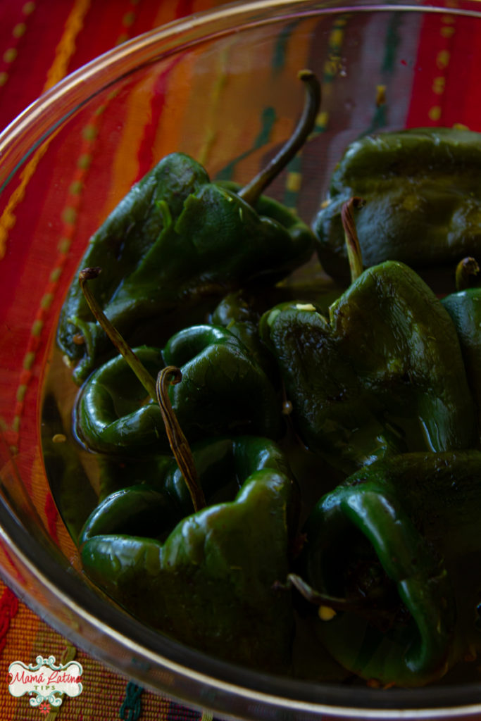 peeled poblano peppers in vinegar