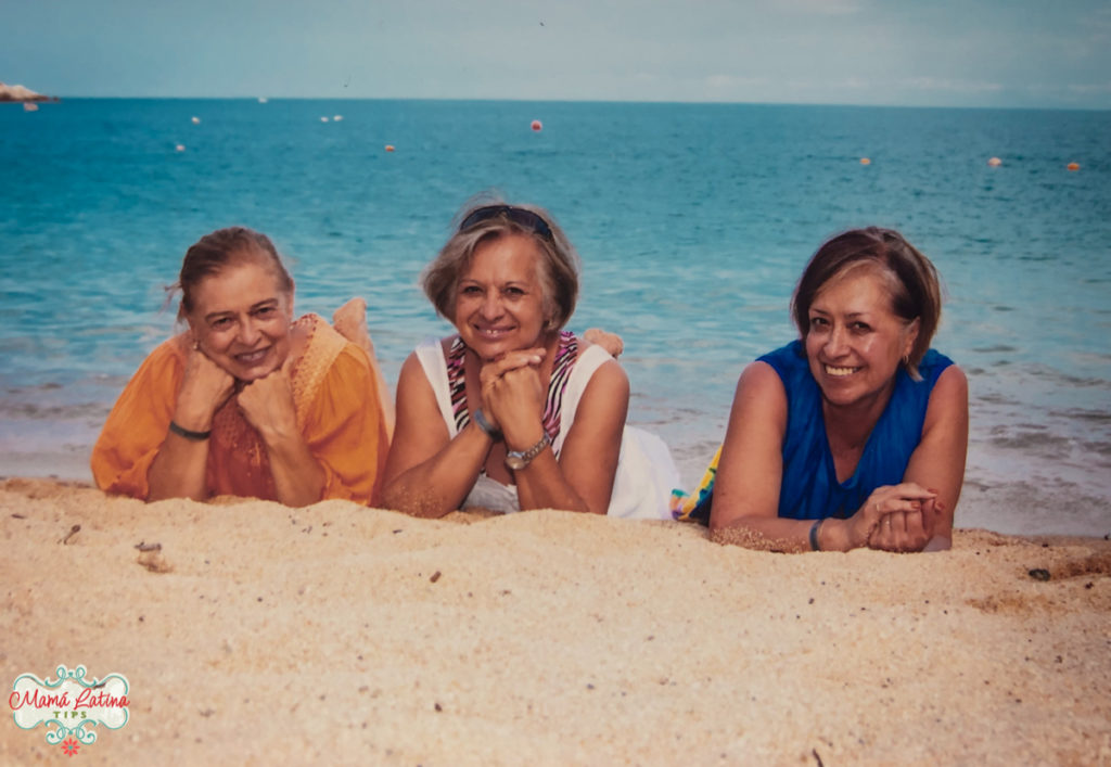 three ladies in the beach