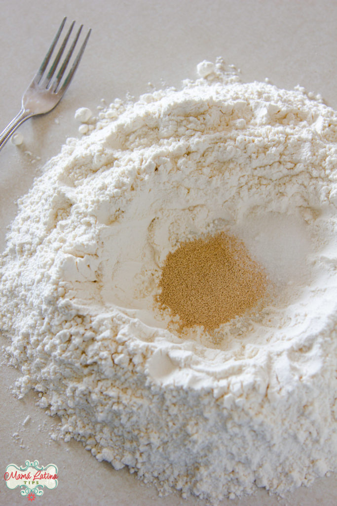 Flour, yeast and sugar 