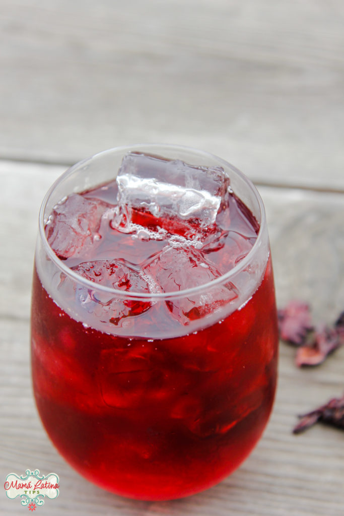 hibiscus tea - agua de jamaica in a glass