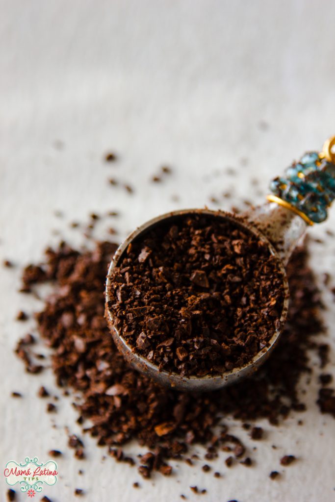 A tablespoon of ground coffee