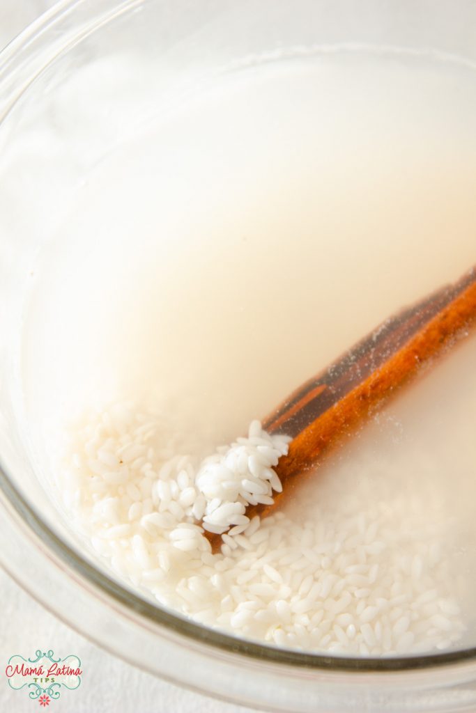 Rice and cinnamon in water