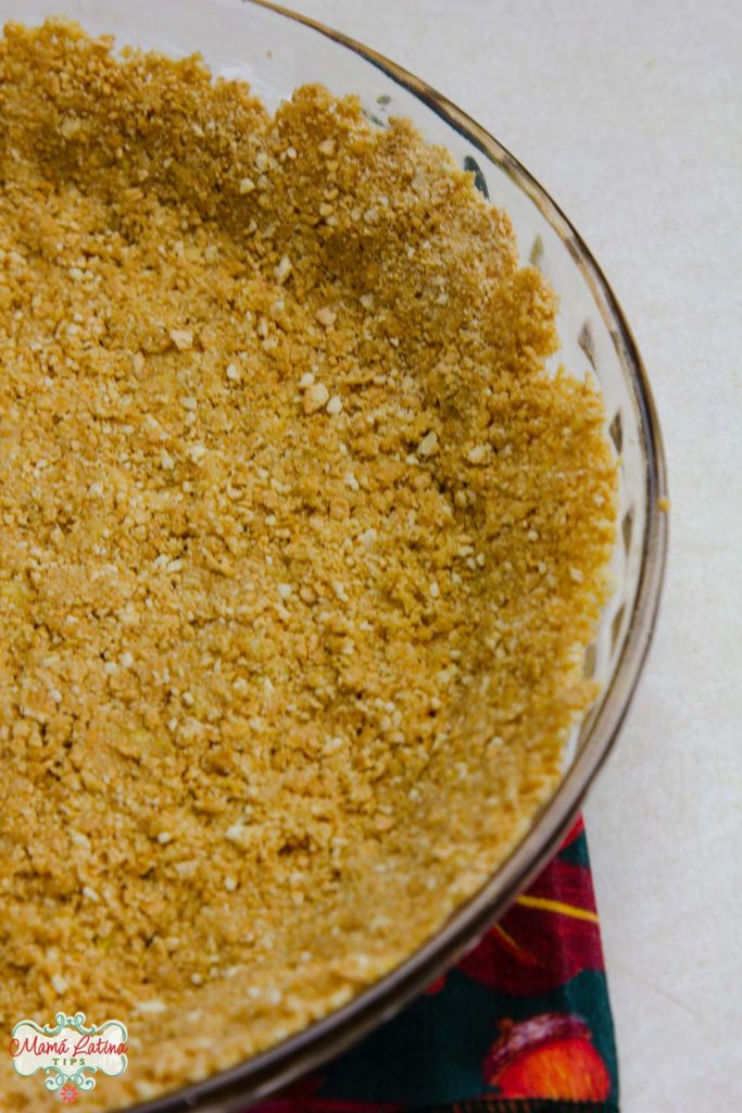 Cookie crust in a glass pie pan