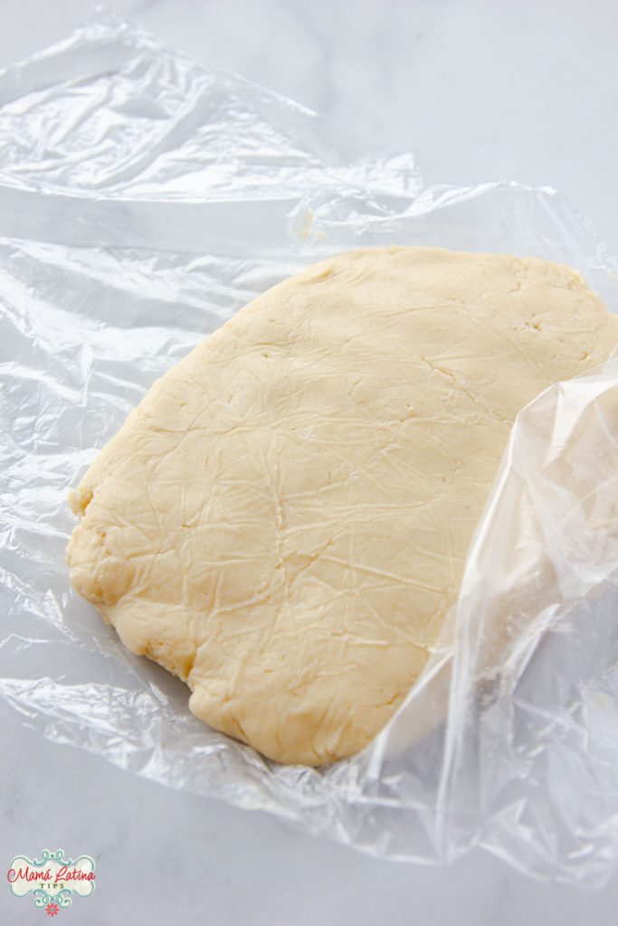 cookie dough on plastic wrap
